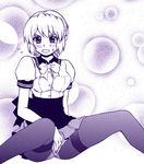  bad_id bad_pixiv_id blush crotch_seam honey_comb_(manga) monochrome moritoki_noriko murakami_murako panties panties_under_pantyhose pantyhose solo thighband_pantyhose underwear 