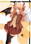  horns male_focus noirly original otoko_no_ko skirt solo thighhighs wings 