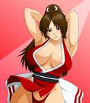  blush breasts cleavage highres king_of_fighters large_breasts makani_kohitujito panties shiranui_mai smile snk underwear 