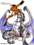  anthro armorine_(character) brian_harp canine dog dragon feral male penis scalie size_difference vore wings 