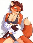  blouse canine female fox ksharra lingerie shirt solo striptease unbuttoned 