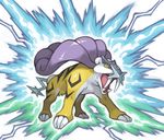  fangs lightning nintendo open_mouth pok&eacute;mon raikou solo 