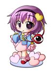  chibi faux_figurine heart highres komeiji_satori pink_hair purple_eyes shinjitsu solo touhou 