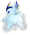  blush butt cum eeveelution female feral looking_at_viewer looking_back nintendo panting pok&#233;mon pok&eacute;mon pussy raised_tail solo tail unknown_artist vaporeon video_games 
