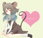  animal_ears aya_mizu heart highres mouse_ears nazrin sitting solo tail touhou 