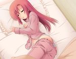  1girl hata_kenjirou hayate_no_gotoku! katsura_hinagiku long_hair panties pillow pink_hair red_hair sleeping solo underwear 