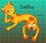  brothers canine cartoon cat catdog catdog_(series) conjoined_twins cute dialog dog english_text feline male mammal open_mouth purple_nose saliva sibling smile solo text twins unknown_artist 