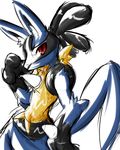  lucario nintendo pok&eacute;mon pose red_eyes renseki sketch solo 