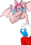  bat boggle crashing female flying pink sharee strider_orion torn_clothing worm&#039;s_eye_view 