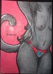  &hearts; anthro black_cat breasts candy_(artist) cat feline female hair long_hair mammal nipples panties solo topless underwear 