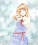  adjusting_hair alice_margatroid bad_id bad_pixiv_id blonde_hair blue_eyes capelet hairband nove_(legge) short_hair solo touhou 