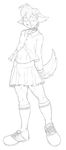  canine collar crossdressing male open_shirt panties skirt solo strider_orion topless underwear wolf 