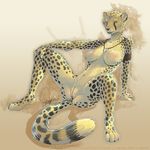  breasts butt cheetah commission feline gold_eyes looking_at_viewer necklace nipples spread_legs spreading tail zhivagod 