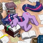  book book_learning equine exhausted female friendship_is_magic horse ink johnjoseco lonely muffin my_little_pony overhead pen pony quill_pen romantic sleeping solo tired twilight_sparkle_(mlp) 