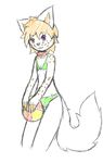  ball bananahamock beach beach_ball bikini boikini boykini canine coinpurse collar cute feminine fox girly hair looking_at_viewer male mankini mono monoth seaside short_hair skimpy solo standing swimsuit tail thighs trap trix_the_cat wide_hips 