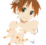  album_cover character_single cover highres hirasawa_ui k-on! nail_polish solo tattoo vector_trace white_background 