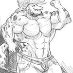  chain collar fangs grin male marine mikalapine mohawk muscles presenting scalie shark sketch solo standing tail undressing 