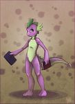  book cosmicunicorn cute dragon equine friendship_is_magic green_eyes horse iram male my_little_pony pony purple_scales scalie solo spade_tail spike_(mlp) standing 