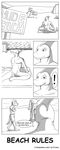  black_and_white blush canine comic dog english_text female fish forsen gay male mammal marine monochrome nude nude_beach penis seaside shark swimsuit text 