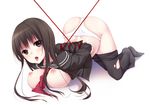  arms_behind_back bad_id bad_pixiv_id bdsm black_legwear blush bondage bound box_tie breast_press breasts brown_hair itou_nanami large_breasts nipples no_bra open_clothes open_mouth original panties pantyhose pantyhose_pull red_eyes red_rope rope saliva saliva_trail short_hair solo torn_clothes torn_legwear underwear white_panties 
