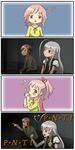  2girls 4koma ahoge comic gaijin_4koma haiyore!_nyaruko-san highres kaname_madoka mahou_shoujo_madoka_magica multiple_girls nyarlathotep_(nyaruko-san) ponytail short_hair translated trunkdiary yasaka_mahiro 