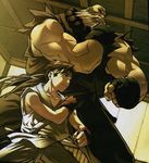  2boys capcom fighting_stance gouken lowres multiple_boys ryu ryuu_(street_fighter) street_fighter udon younger 