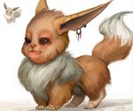  canine ear_piercing eevee fox heterochromia looking_at_viewer mammal nightmare_fuel nintendo piercing plain_background pok&#233;mon pok&eacute;mon realistic smile solo soul_devouring_eyes soupandbutter video_games what_has_science_done white_background 