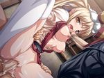  1girl 2boys blonde_hair blush breasts brown_eyes cum cum_on_body cum_on_lower_body cum_on_pussy everyone fellatio forced from_behind game_cg gangbang gloves group group_sex jpeg_artifacts kuroishi_ringo long_hair military military_uniform multiple_boys nipples open_clothes open_mouth open_shirt oral orgy penis pussy rape ryoujoku_guerilla_gari saliva sex shirt suck_my_dick_or_die! sweat tears thighhighs uncensored uniform white_gloves white_legwear white_thighhighs 