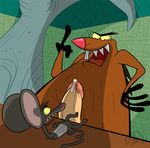  angry_beavers anti_dev bdsm beaver bondage bound daggett death_by_snoo_snoo duct_tape erection flaccid gay imminent_rape male mammal penis precum restraints rodent shrew size_difference truckee uhoh 