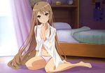  brown_hair kobayashi_emiko long_hair ookami-san_to_shichinin_no_nakama-tachi ookami_ryouko open_shirt panties underwear 