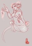  choker demon dior fairy female horns magic piercing pointy_ears topless 