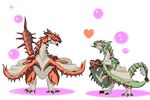  &lt;3 blush capcom chocolate dragon heart monster monster_hunter no_humans rathalos rathian tail valentine valentines_day wings 