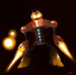  bad_pixiv_id electricity glowing glowing_eyes metal no_humans nobusnow robot rockman rockman_(classic) sparkman 