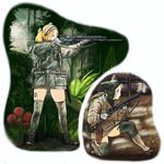  animal_ears backpack bad_id bad_pixiv_id bag bayonet boots canteen coh explosive gloves grenade gun holster jungle marine_corps mars_expedition military military_uniform multiple_girls nature plant shotgun thighhighs trench twintails uniform war weapon winchester_model_1897 zettai_ryouiki 