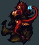  female fur hair isis_norika_han long_tongue looking_at_viewer nipples nude piercing pirate-cashoo red_fur red_hair scar sergal solo tail tongue yellow_eyes 