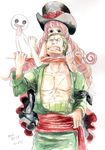  1girl bad_id bad_pixiv_id chikama_(minka) ghost hat long_hair one_piece perona pink_hair roronoa_zoro scar strangling umbrella 