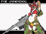  barret_m82a1 canine female green_eyes hat hi_res jaffa_ferel red_hair rifle sniper sniper_rifle solo weapon zipper 