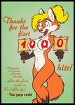  1000 attention breasts canine female fox frazzle nude paint sign solo toony 