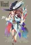  blue_eyes brown_hair hat long_hair magic original solo staff sts very_long_hair witch_hat wizard 