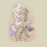  canine couple female fox gentlemisha kissing love male sex standing_position straight supported 