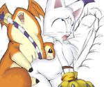  bdsm bondage bound cervix digimon doggystyle duo feline female feral feral_on_feral from_behind gatomon internal interspecies l1zardman male mammal nude open_mouth patamon penetration plain_background sex straight vaginal vaginal_penetration white_background 