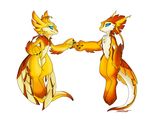  blue_eyes breasts claws color couple cute dragon feathers female fenra float floating fur hindpaw lashka male matief nude scalie sefeiren sexual_dimorphism smile tail 