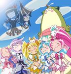  :i arm_warmers asymmetrical_clothes black_dress black_hair blonde_hair blue_dress blue_flower blue_gloves blue_hair blue_rose blue_skirt blush bob_cut bow choker chypre_(heartcatch_precure!) closed_eyes coffret_(heartcatch_precure!) cologne_(heartcatch_precure!) coupe cure_blossom cure_flower cure_marine cure_moonlight cure_sunshine dark_precure detached_sleeves dress earrings elbow_gloves flower gloves green_hair hair_flower hair_ornament hair_ribbon hanasaki_kaoruko hanasaki_tsubomi heart heartcatch_precure! jewelry kurumi_erika long_hair magical_girl midriff multiple_girls myoudouin_itsuki navel orange_bow orange_skirt pink_bow pink_choker pink_dress pink_hair pink_skirt ponytail pose potpourri_(heartcatch_precure!) precure puffy_sleeves purple_dress purple_hair ribbon rose shirt short_hair single_wing skirt tawashi_(tawashisan) tsukikage_yuri twintails very_long_hair wavy_hair wings wrist_cuffs yellow_bow yellow_choker yellow_skirt 