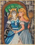  alter_ego altered_reflection broom couple dress feline female hand_holding human mirror servant snow_leopard stephanie_lynn tears 