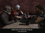  3d bottle capcom chris_redfield crossover cup dante devil_may_cry leon_s_kennedy parody resident_evil table 