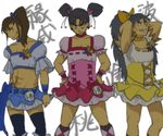  abs character_request cosplay crossdressing cure_berry cure_berry_(cosplay) cure_peach cure_peach_(cosplay) cure_pine cure_pine_(cosplay) fresh_precure! kanji long_hair magical_girl multiple_boys ponytail precure rakudai_ninja_rantarou scar tree3 