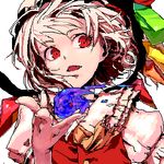  bad_id bad_pixiv_id blonde_hair chirigami-san face flandre_scarlet hands lowres oekaki red_eyes solo touhou 