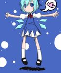  bakuya blue_eyes blue_hair cirno floating heart no_nose smile solo spoken_heart touhou wings 