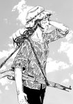  bolt_action cloud greyscale gun monochrome mosin-nagant original ponytail rifle sky solo thai vietnam weapon 