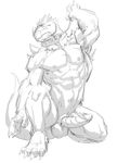  collar dragon leash male muscles nude penis scalie thewielder 